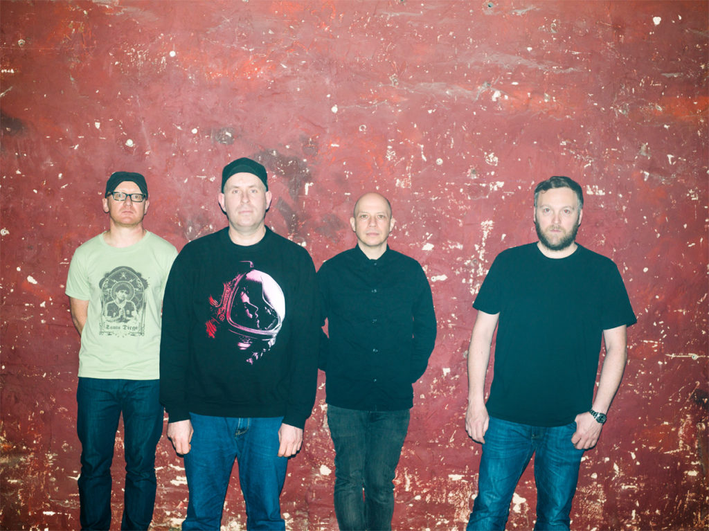 Photo with the members of Mogwai - Release Athens Festival 2022: Stuart Braithwaite, Dominic Aitchison, Martin Bulloch, Barry Burns 