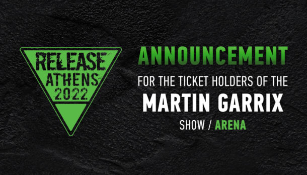 Announcement for the ticket holders of Martin Garrix show/ Arena