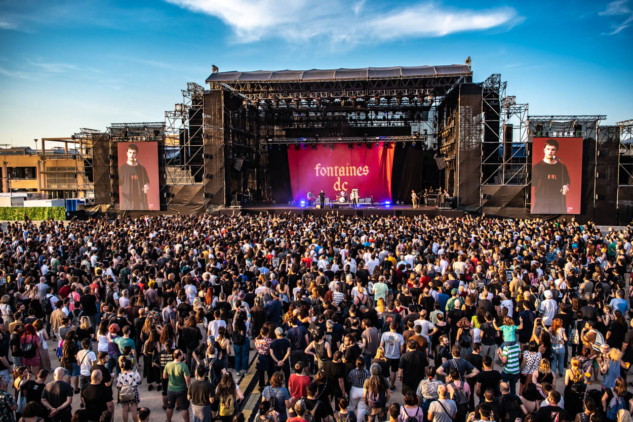 Photo of Fontaines D.C. while Performing at Release Athens 2022