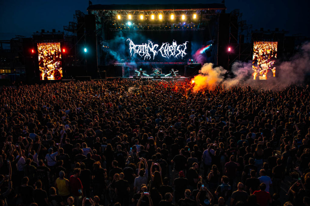 Stage & Audience at Rotting Christ's show at Release Athens 2022