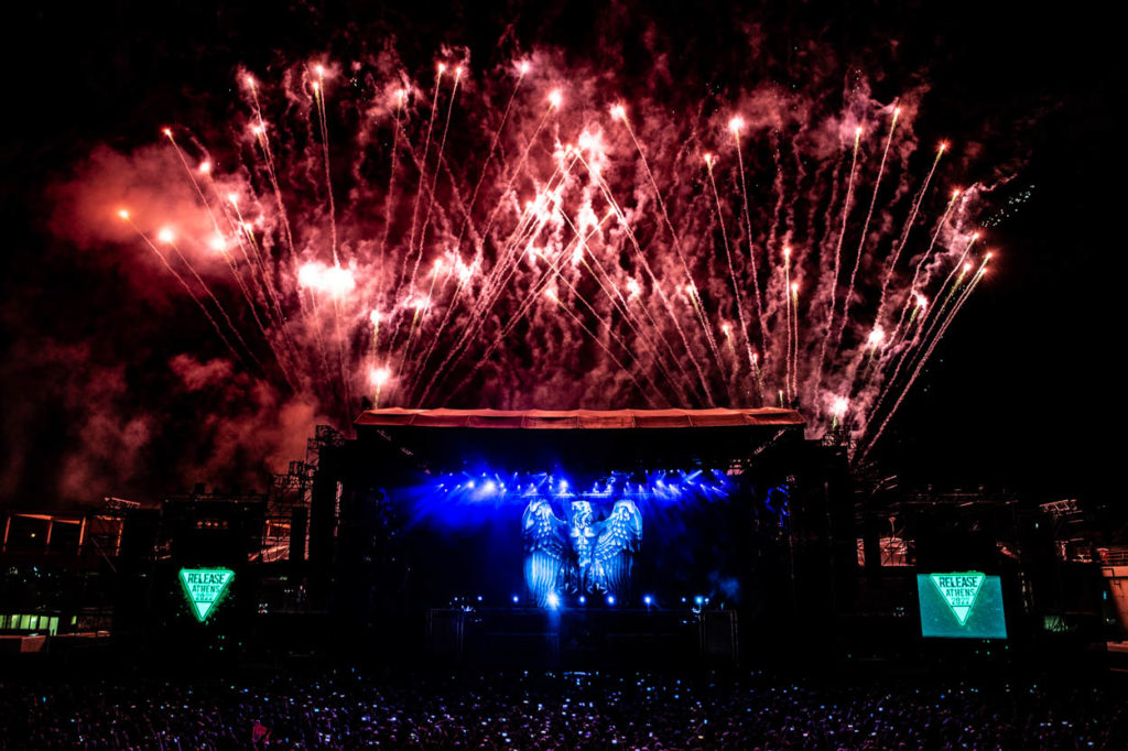 Photo of the stage at Manowar's show (fireworks)