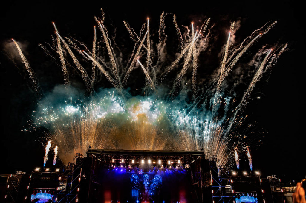 Photo of the stage at Manowar's show (fireworks)