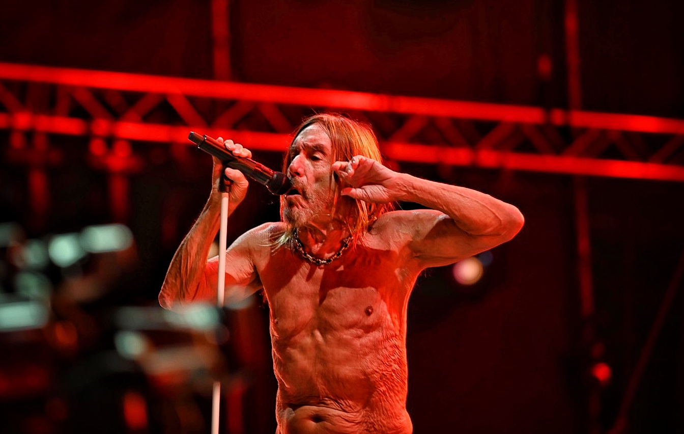 Photo of Iggy Pop while performing at Release Athens 2022