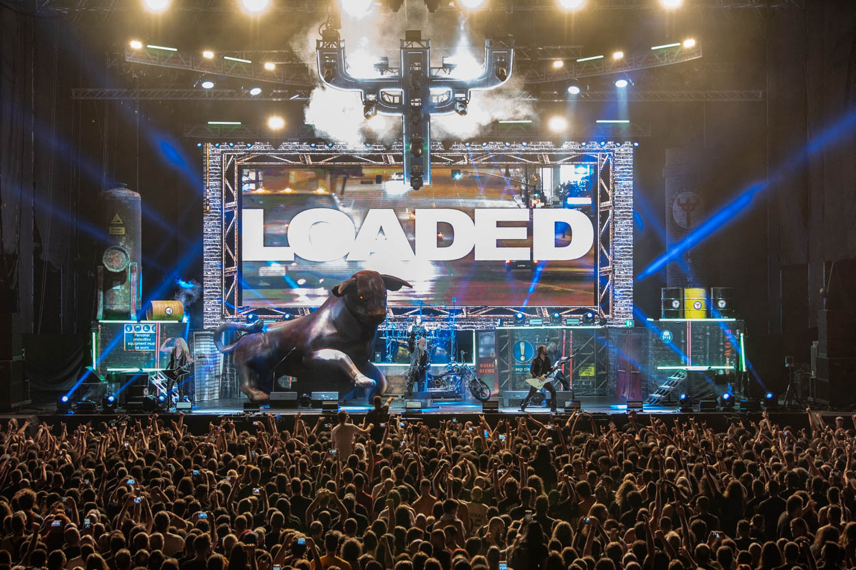 Photo of the stage and audience at Judas Priest's show