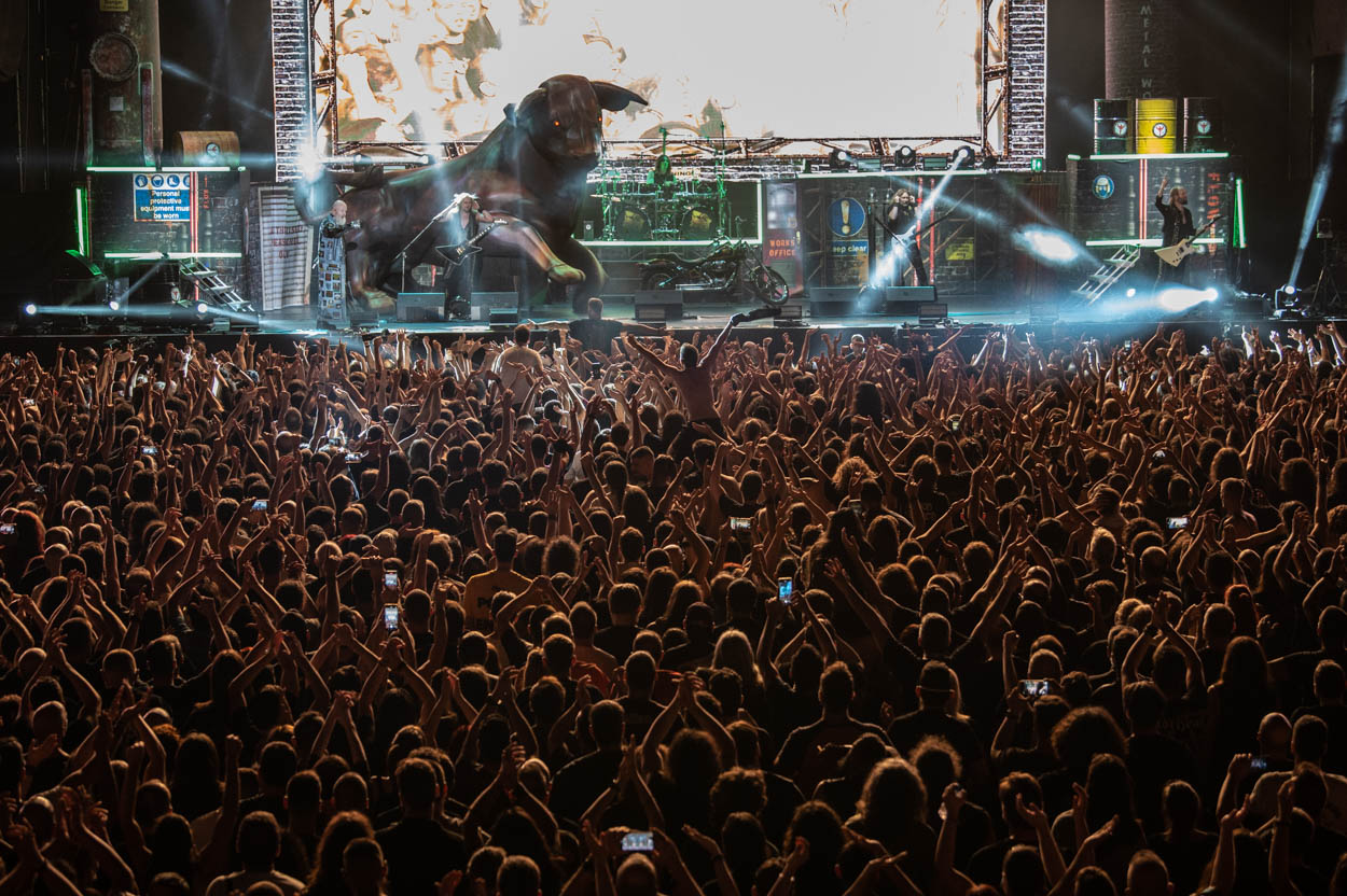 Photo of the stage and audience at Judas Priest's show