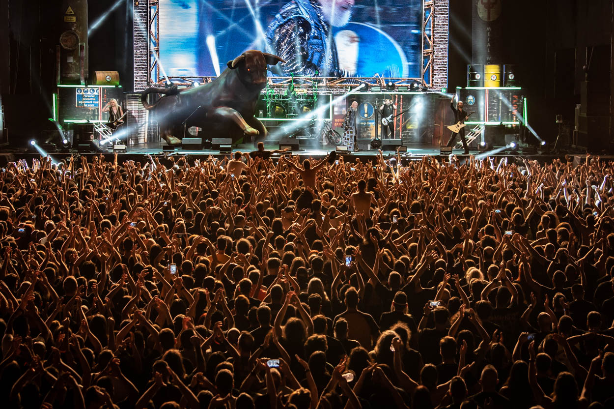 Photo of the stage and audience at Judas Priest's show