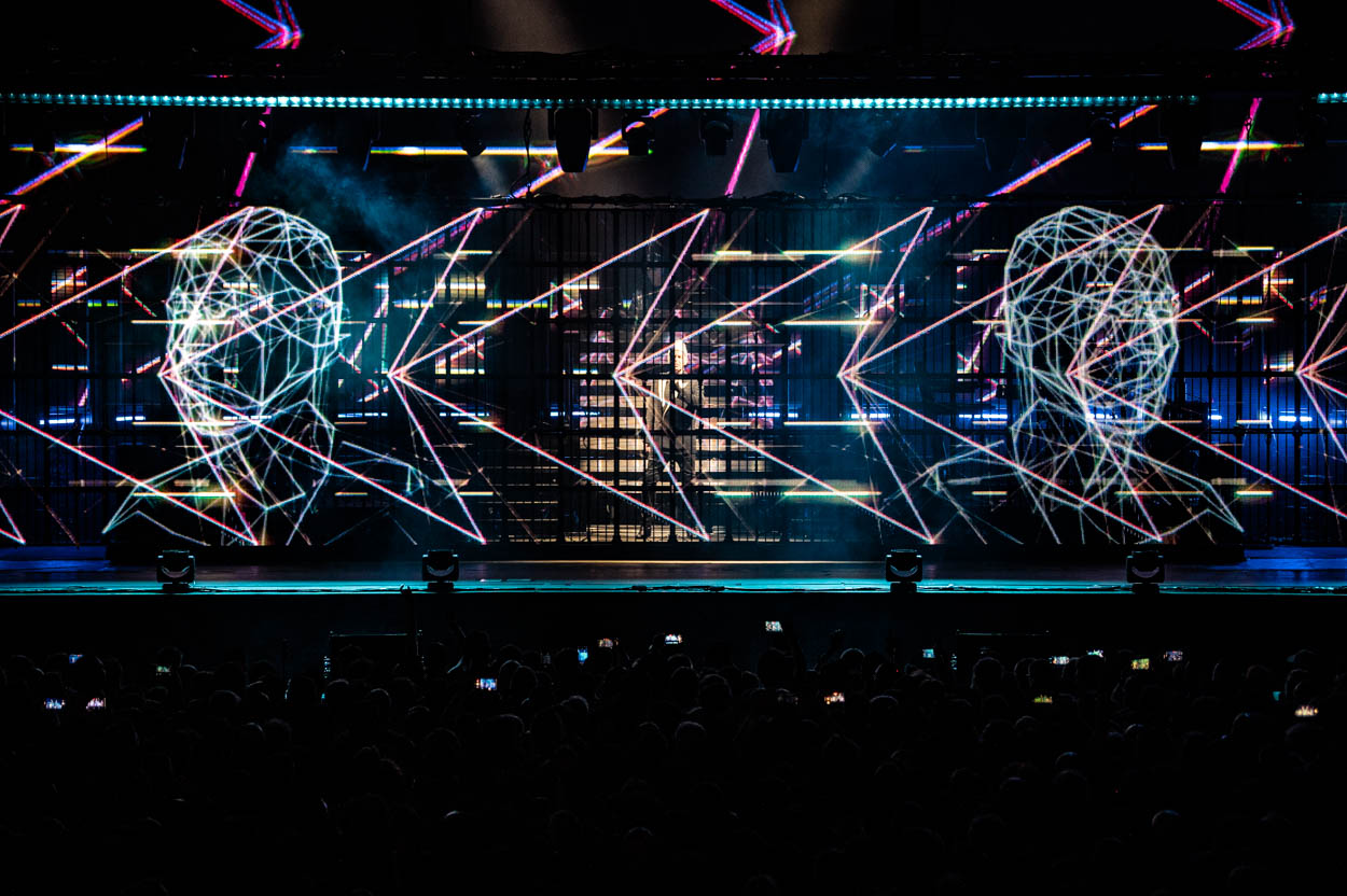 Photo of the stage at the Pet Shop Boys' show