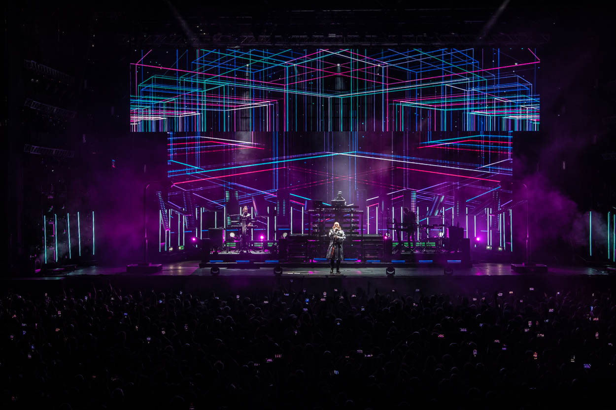 Photo of the stage at the Pet Shop Boys' show