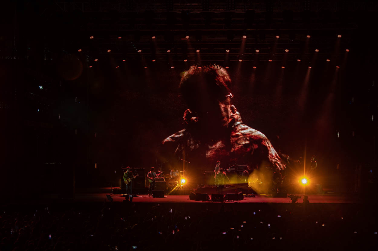 Photo of  the stage at Liam Gallagher' show