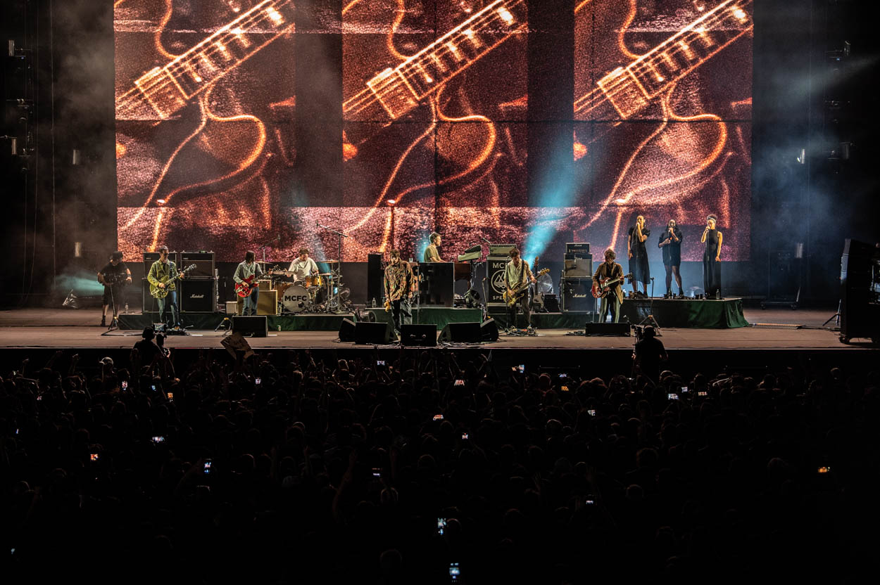 Photo of the stage at Liam Gallagher's show