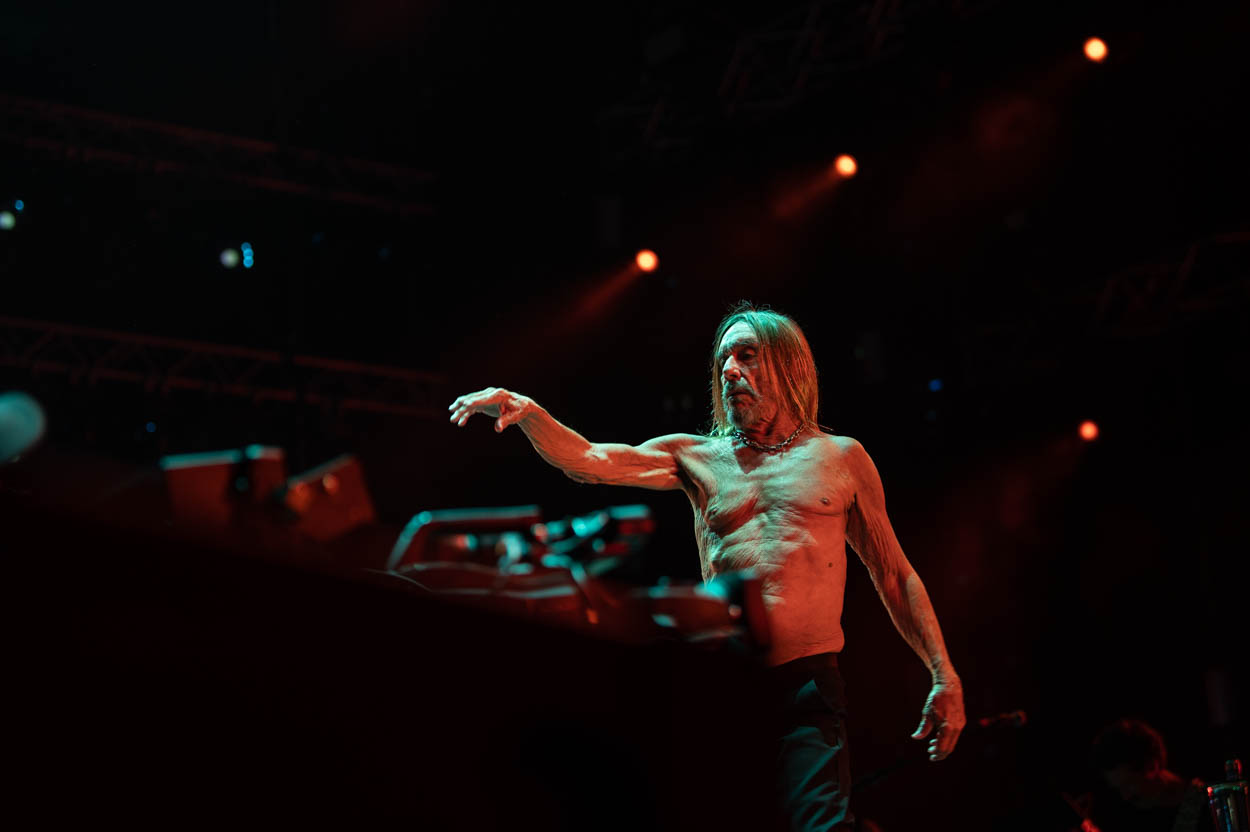 Photo of Iggy Pop while performing at Release Athens 2022