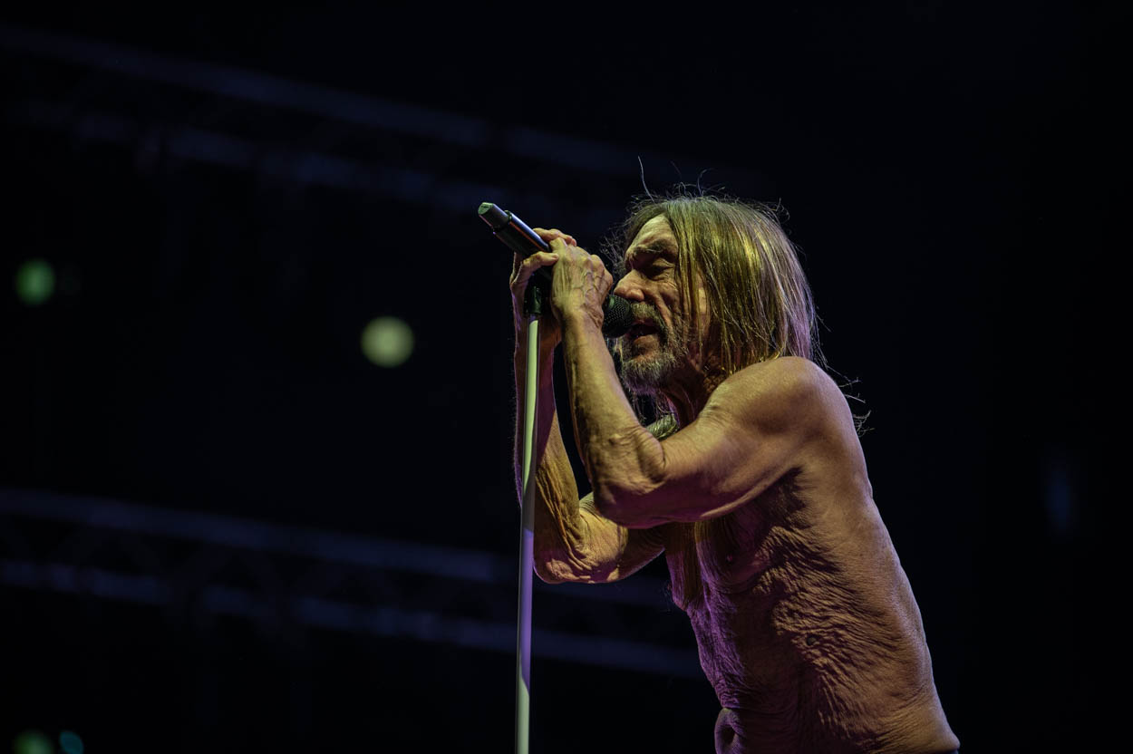 Photo of Iggy Pop while performing at Release Athens 2022