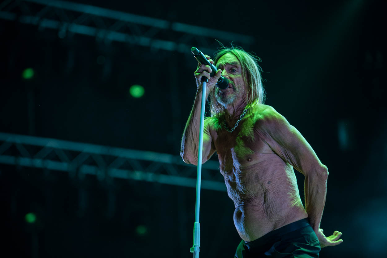Photo of Iggy Pop while performing at Release Athens 2022