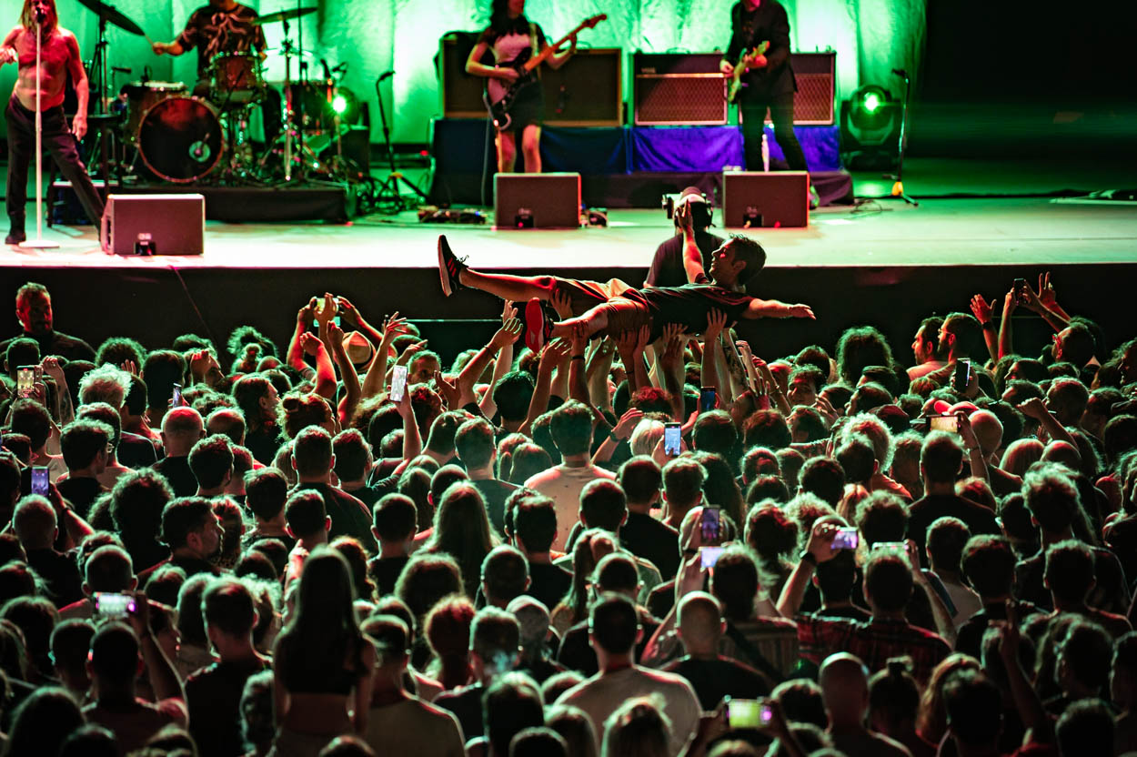 Crowd-surfing at Iggy Pop's show