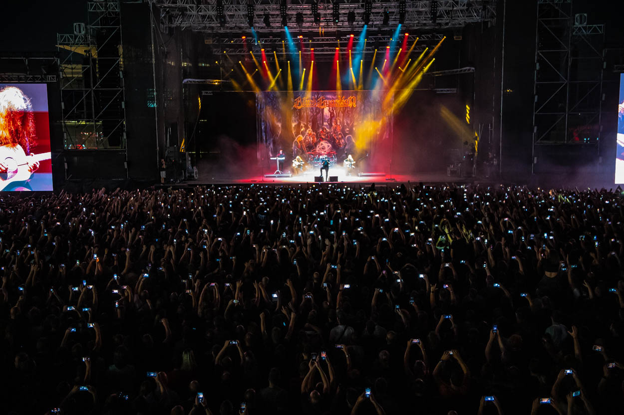 Photo of the stage & the audience at Blind Guardian's show