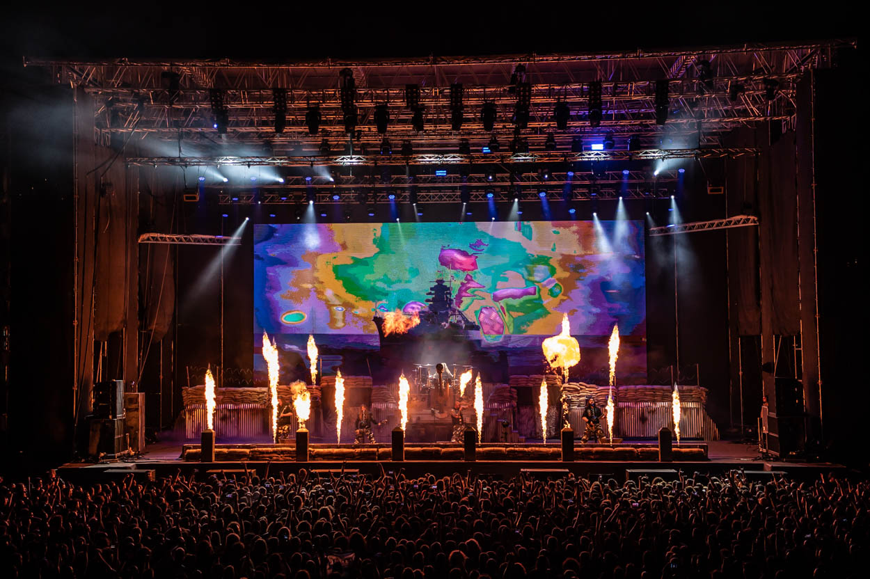 Photo of the the stage while Sabaton performing at Release Athens 2022