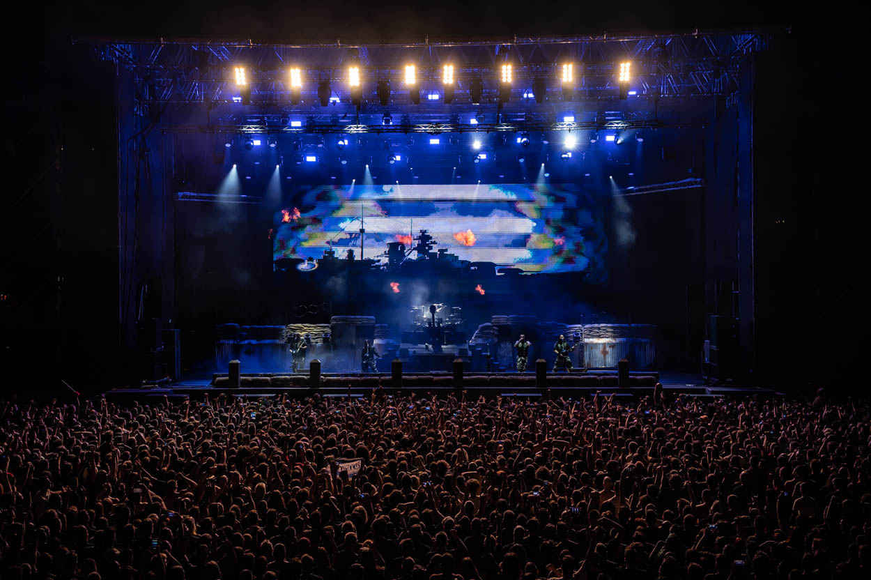 Photo of the stage while Sabaton performing at Release Athens 2022