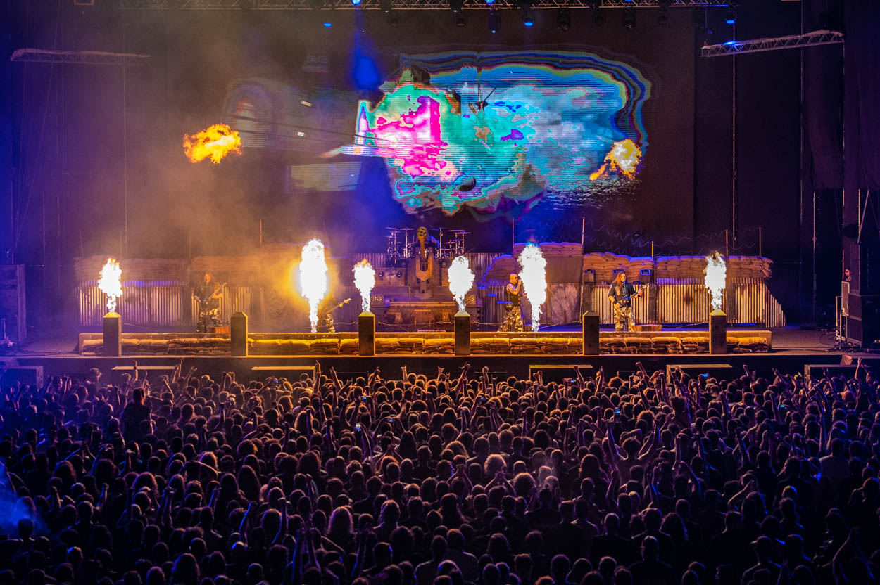 Photo of the stage & the audience at Blind Guardian's show