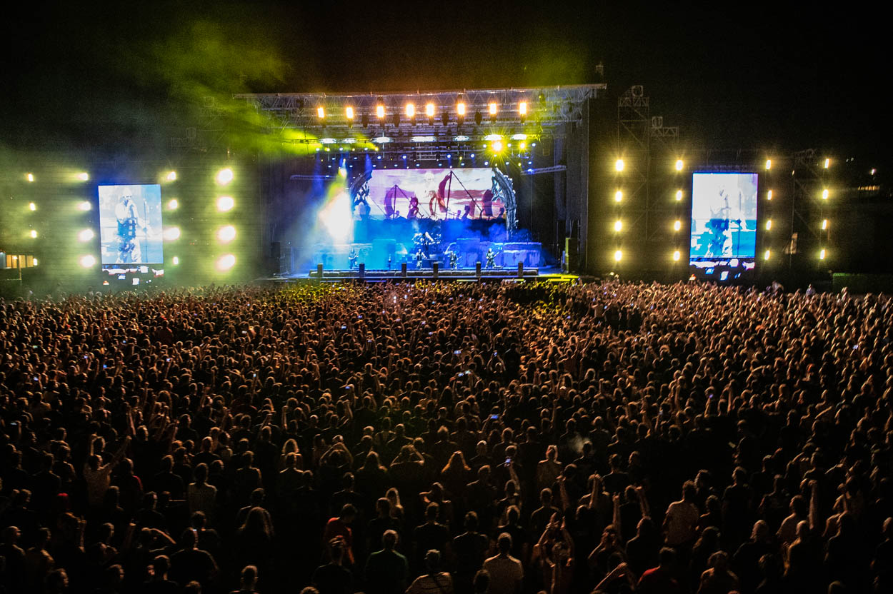 The stage & the audience at Sabaton's show