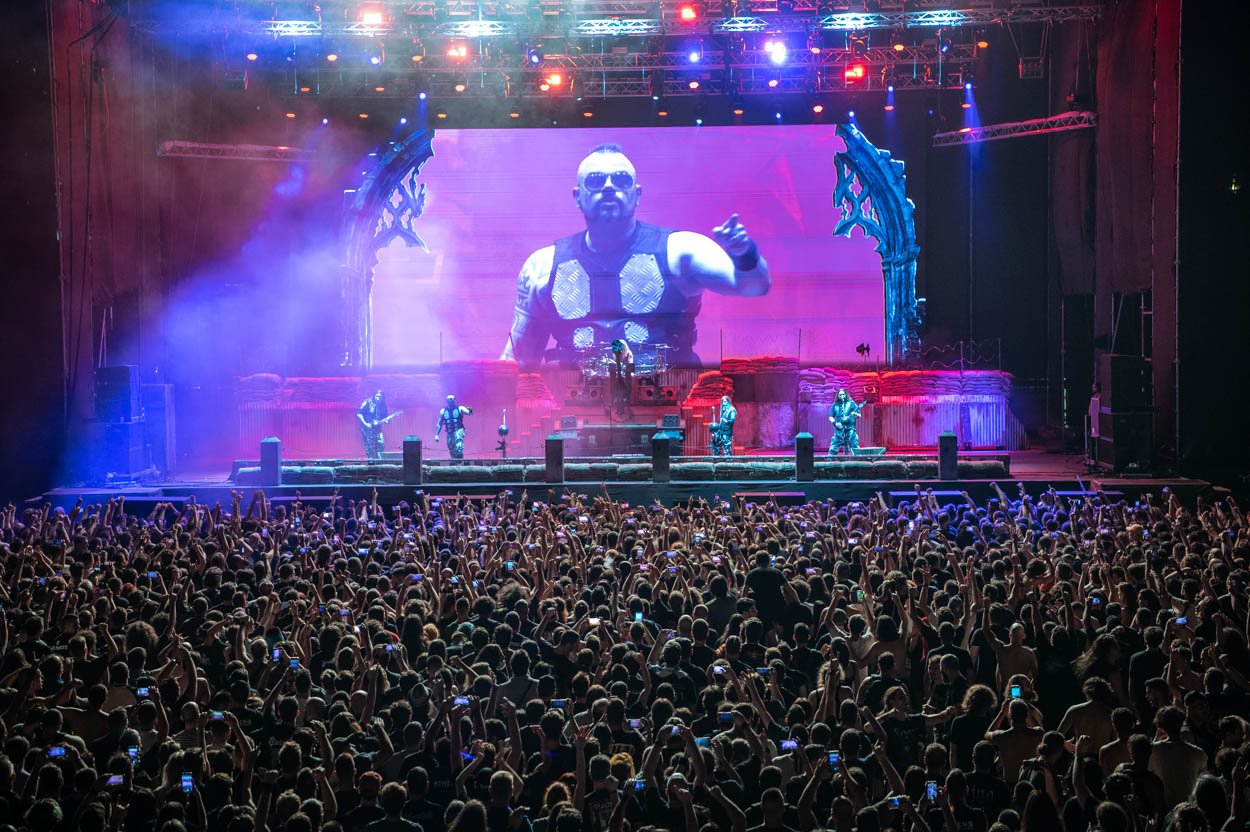 Photo of the stage & audience at Sabaton's show