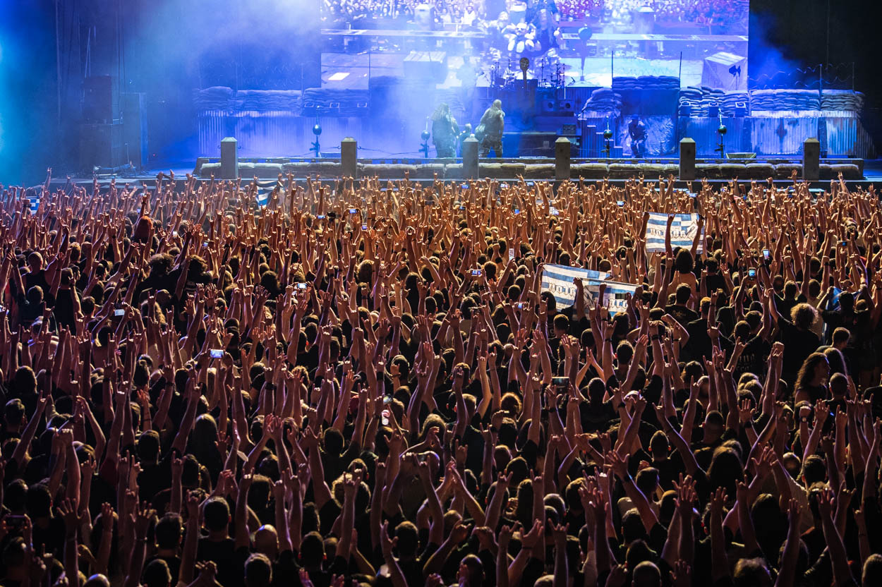 Photo of the stage & audience at Sabaton's show