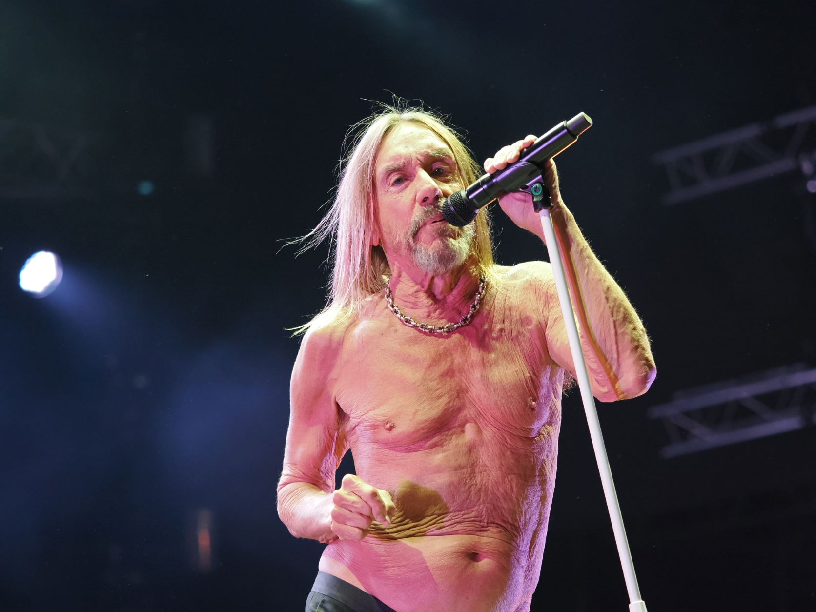 Photo of Iggy Pop while performing at Release Athens 2022