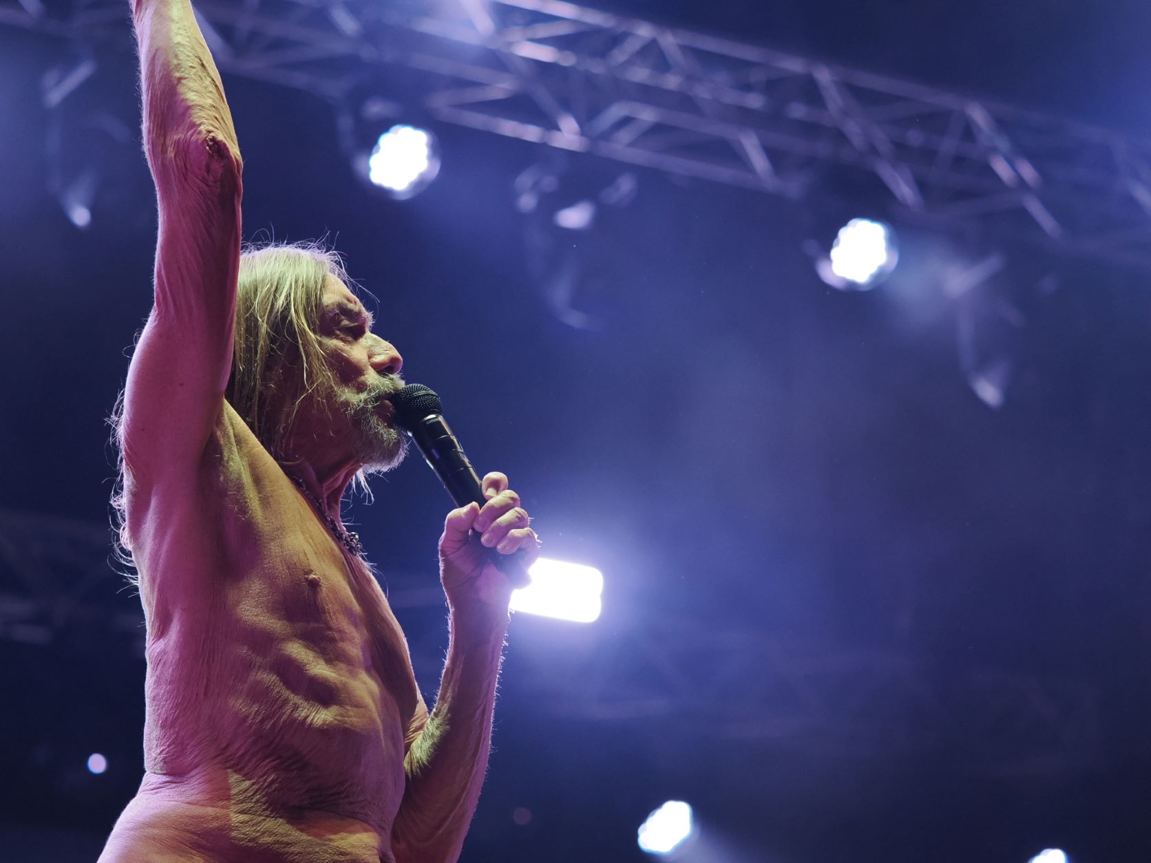 Photo of  Iggy Pop while performing at Release Athens 2022