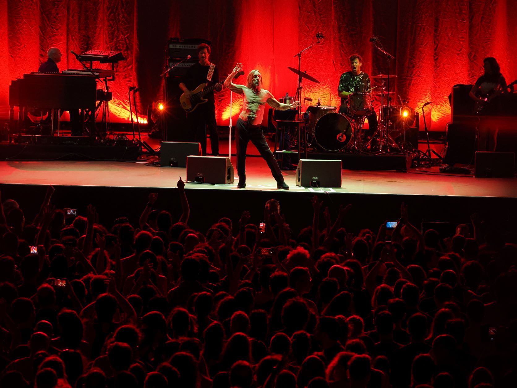 Photo of the audience & Iggy Pop while performing at Release Athens 2022