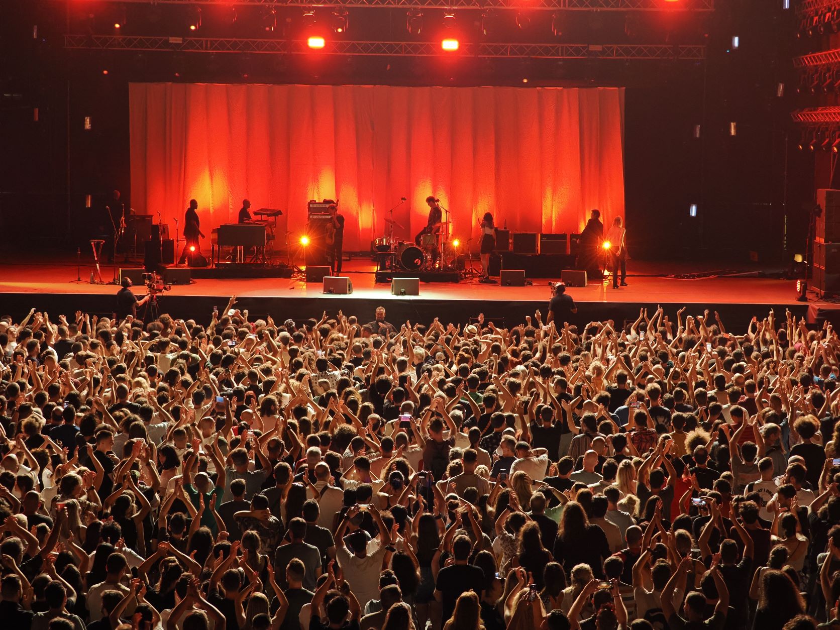 Photo of the audience & Iggy Pop while performing at Release Athens 2022