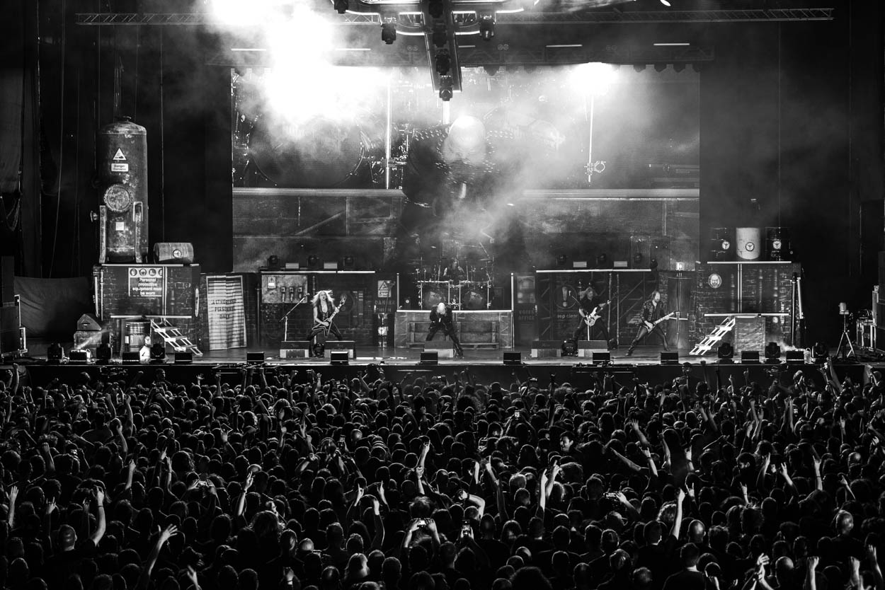 Photo of the stage and the audience at Judas Priest's show