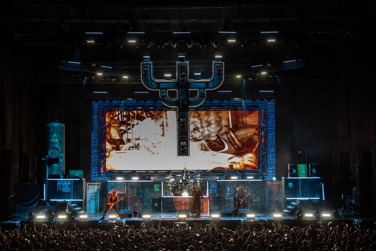 Photo of the stage and the audience at Judas Priest's show