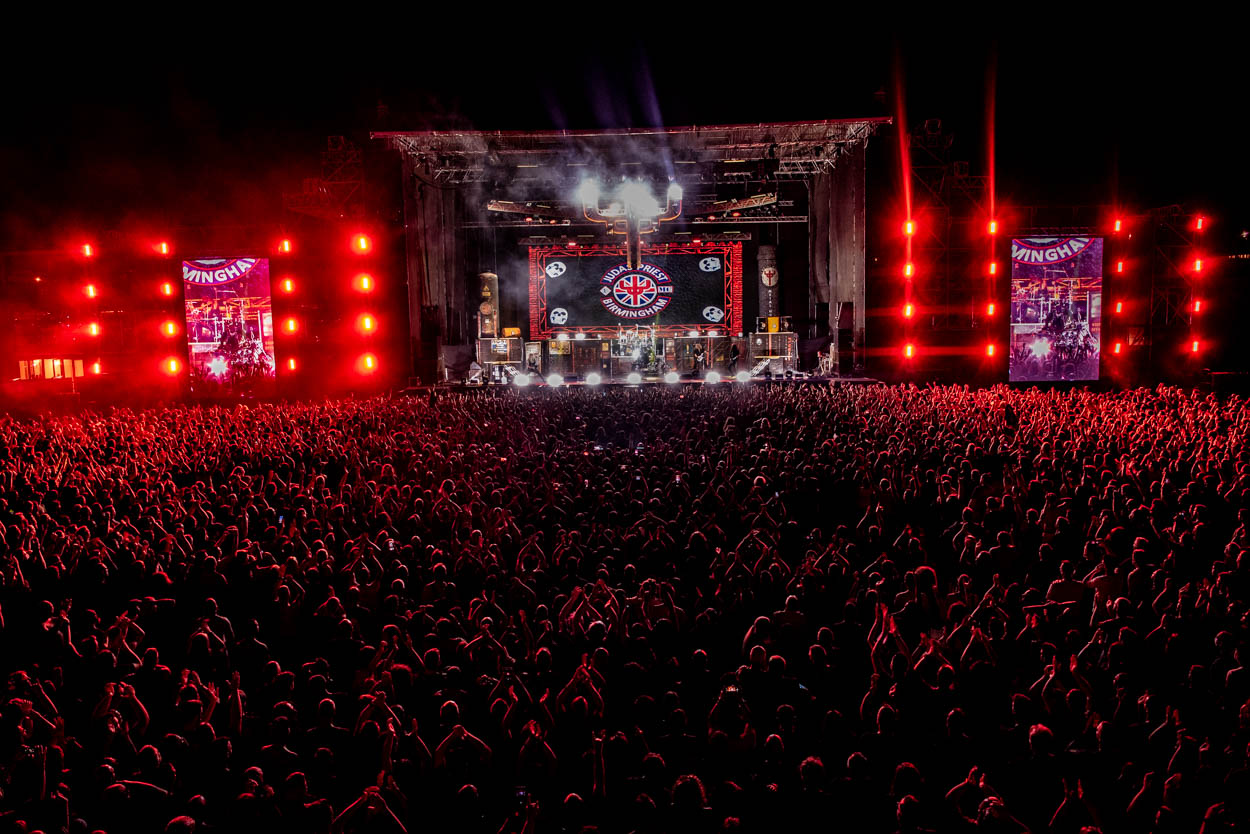 Photo of the stage and audience at Judas Priest's show