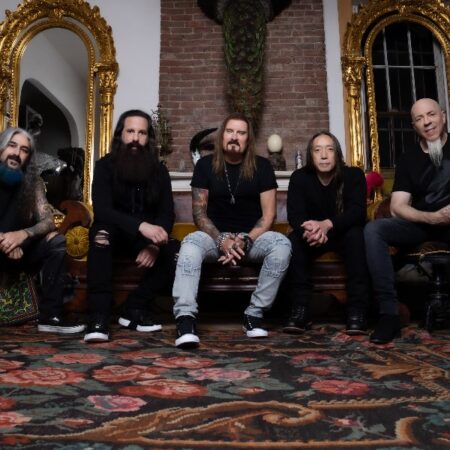 Dream Theater promo photo with all the all band's memebers