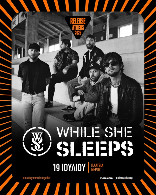 📣Το Release Athens 2025 υποδέχεται τους @whileshesleeps, το Σάββατο 19 Ιουλίου, στην Πλατεία Νερού!

🔥To κουιντέτο από το Sheffield που έχει εξελιχθεί σε ένα από τα πιο δυναμικά συγκροτήματα της βρετανικής σκηνής, θα πλαισιώσει ιδανικά τους @gojiraofficial & τους @lacunacoilofficial, σε μια βραδιά που θα αποτελέσει μια αξέχαστη εμπειρία για τους λάτρεις του σύγχρονου metal!

🎫Η διάθεση των εισιτηρίων συνεχίζεται.

ΠΡΟΣΟΧΗ‼️
Αποκλειστικός πάροχος εισιτηρίων του Release Athens Festival είναι η more.com & το δίκτυο συνεργατών της.

🙅‍♂️Μην προβείτε σε αγορά από οποιαδήποτε άλλη online υπηρεσία διάθεσης εισιτηρίων, κυρίως του εξωτερικού (όπως Viagogo/StubHub/Ticombo).

#releaseathens25 #whileshesleeps #makingmemoriestogether #naeisaiekei
